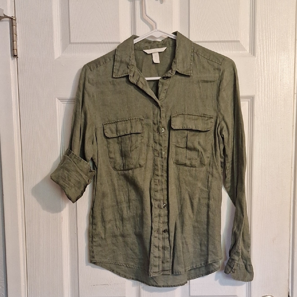 Women's Olive Green Casual Shirt